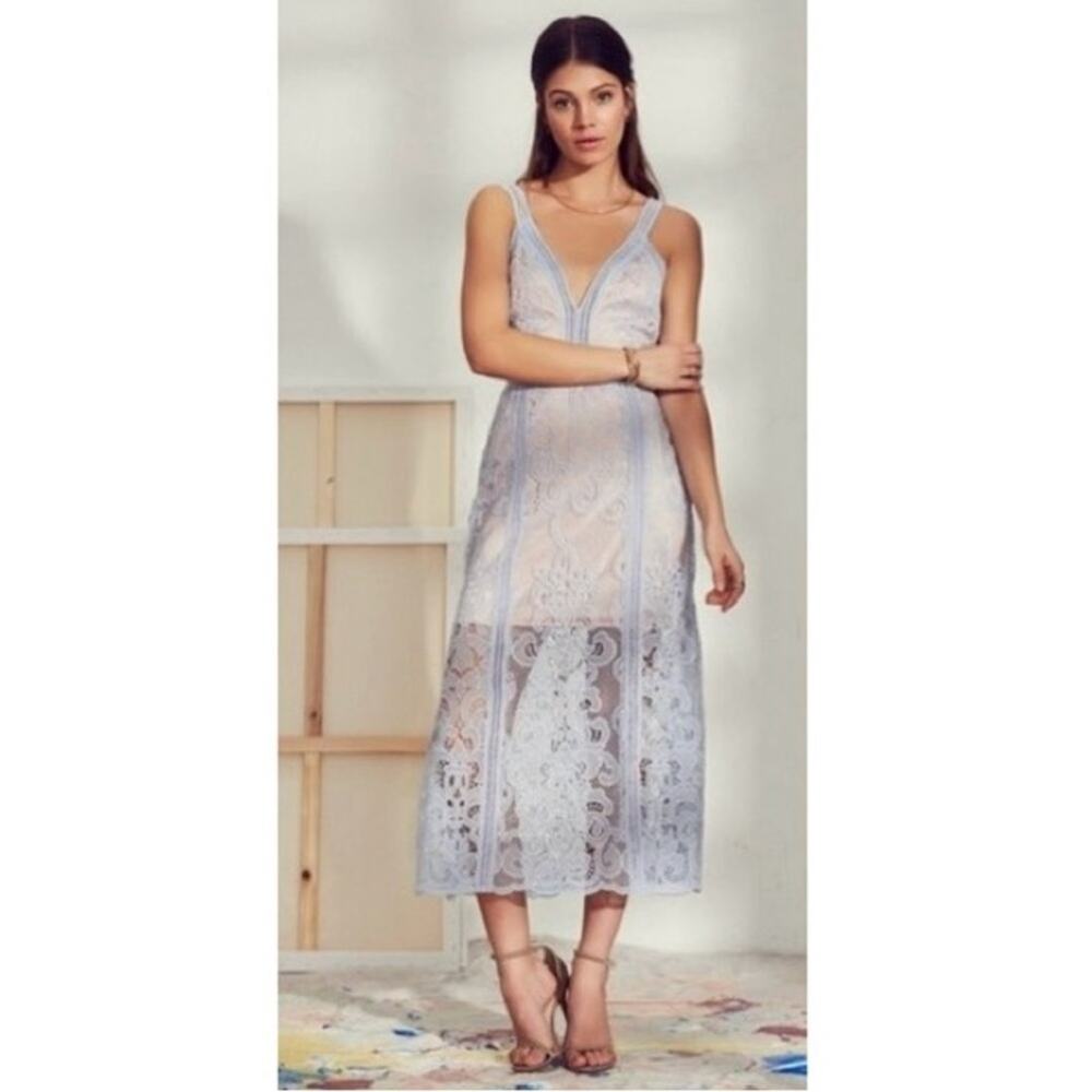Alice McCall Wanderlust Blue Lace Midi Dress Size 0 Wedding Guest Garden Party